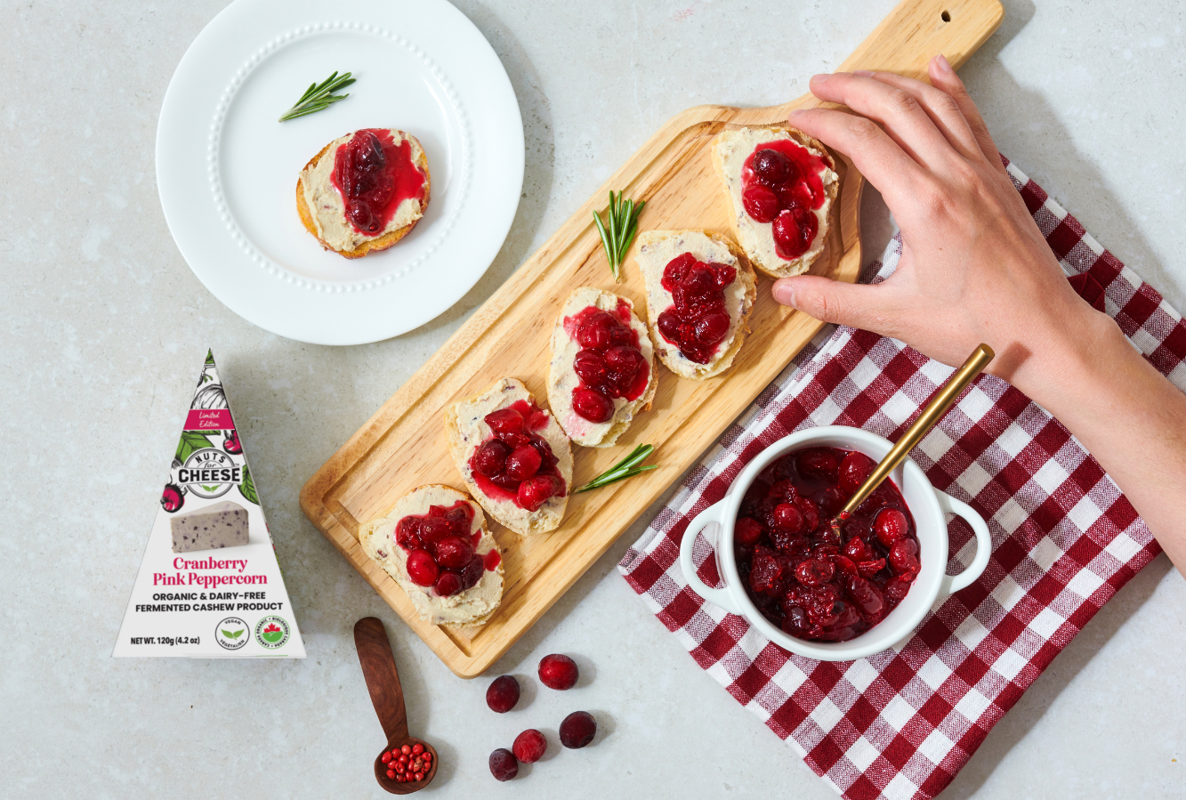 Crostini à la canneberge et au poivre