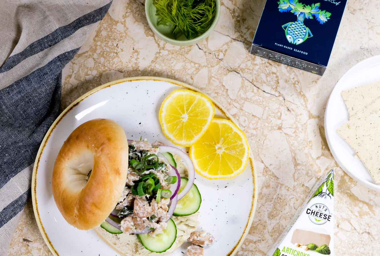 Vegan Smoked "Whitefish" Bagel