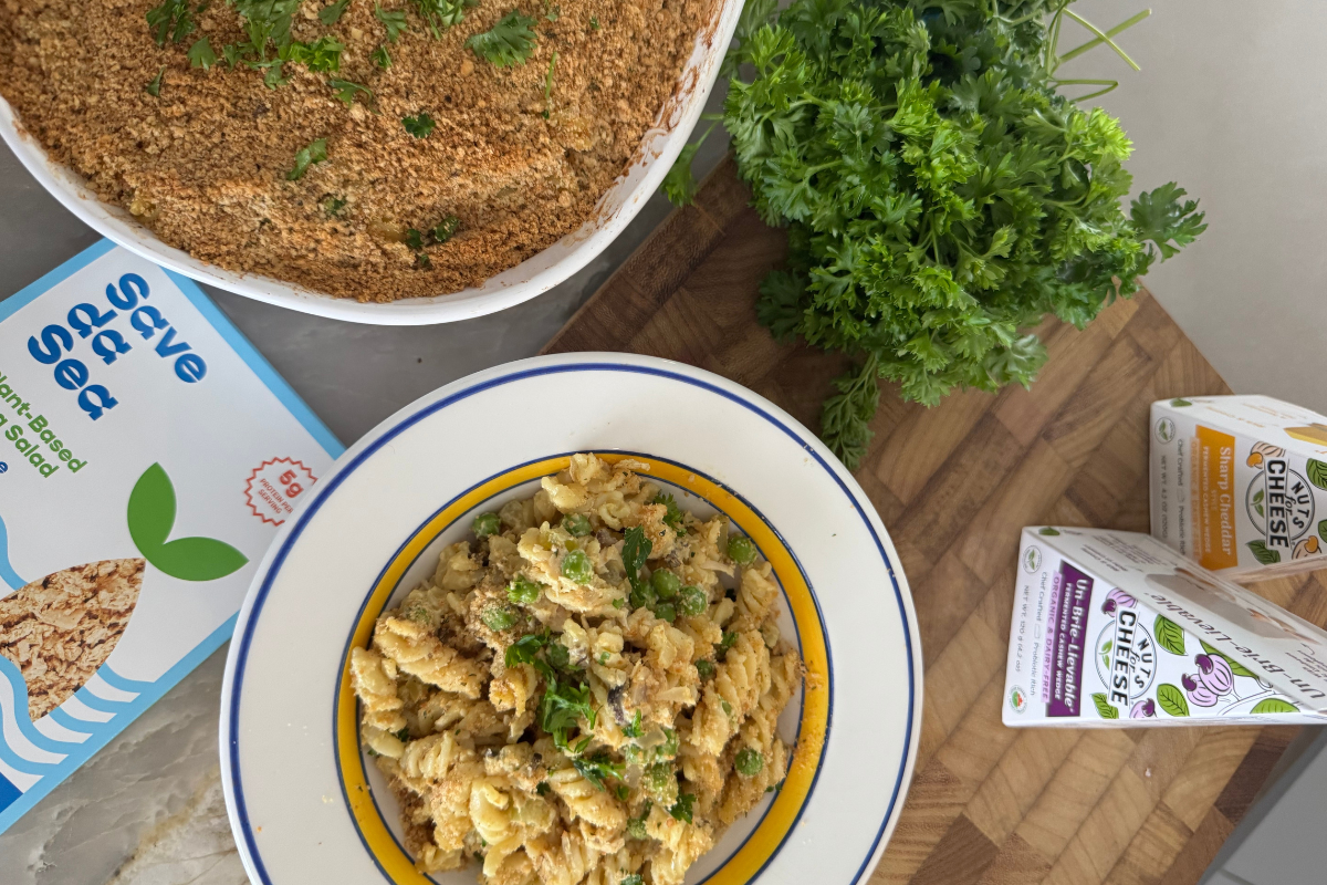 Vegan Cheesy Tuna Casserole