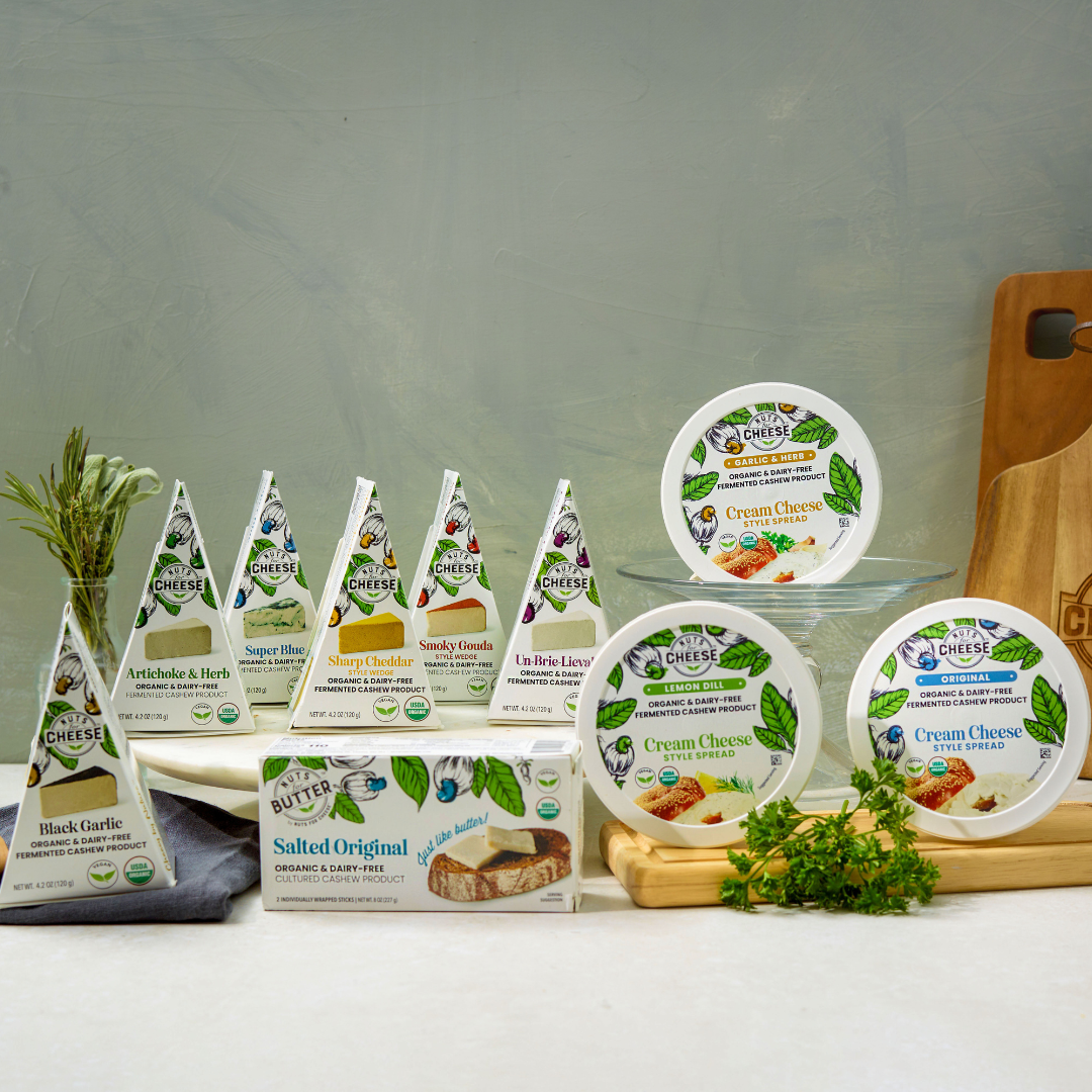 host with the most cashew cheese bundle with six cheese wedges, cream cheese and salted original butter