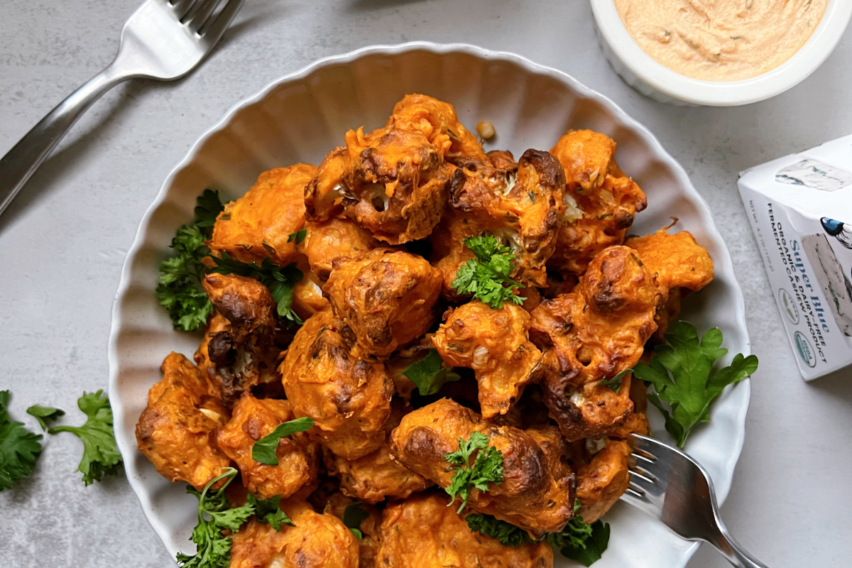 Buffalo Ranch Crispy Cauliflower Bites