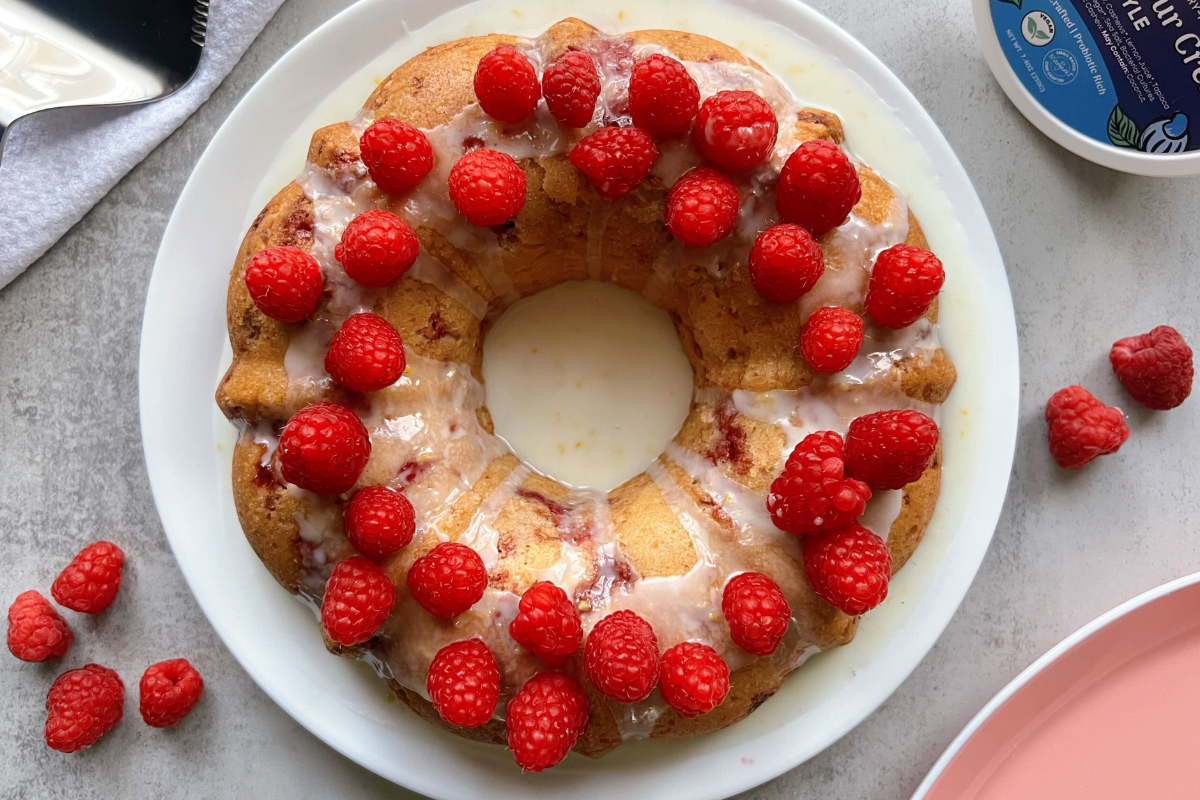 Raspberry Sour Cream Cake