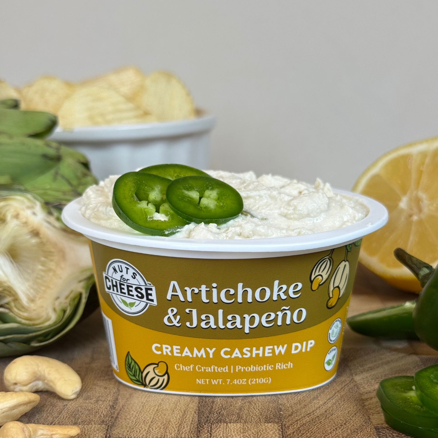 Open container of Artichoke & Jalapeno Dip