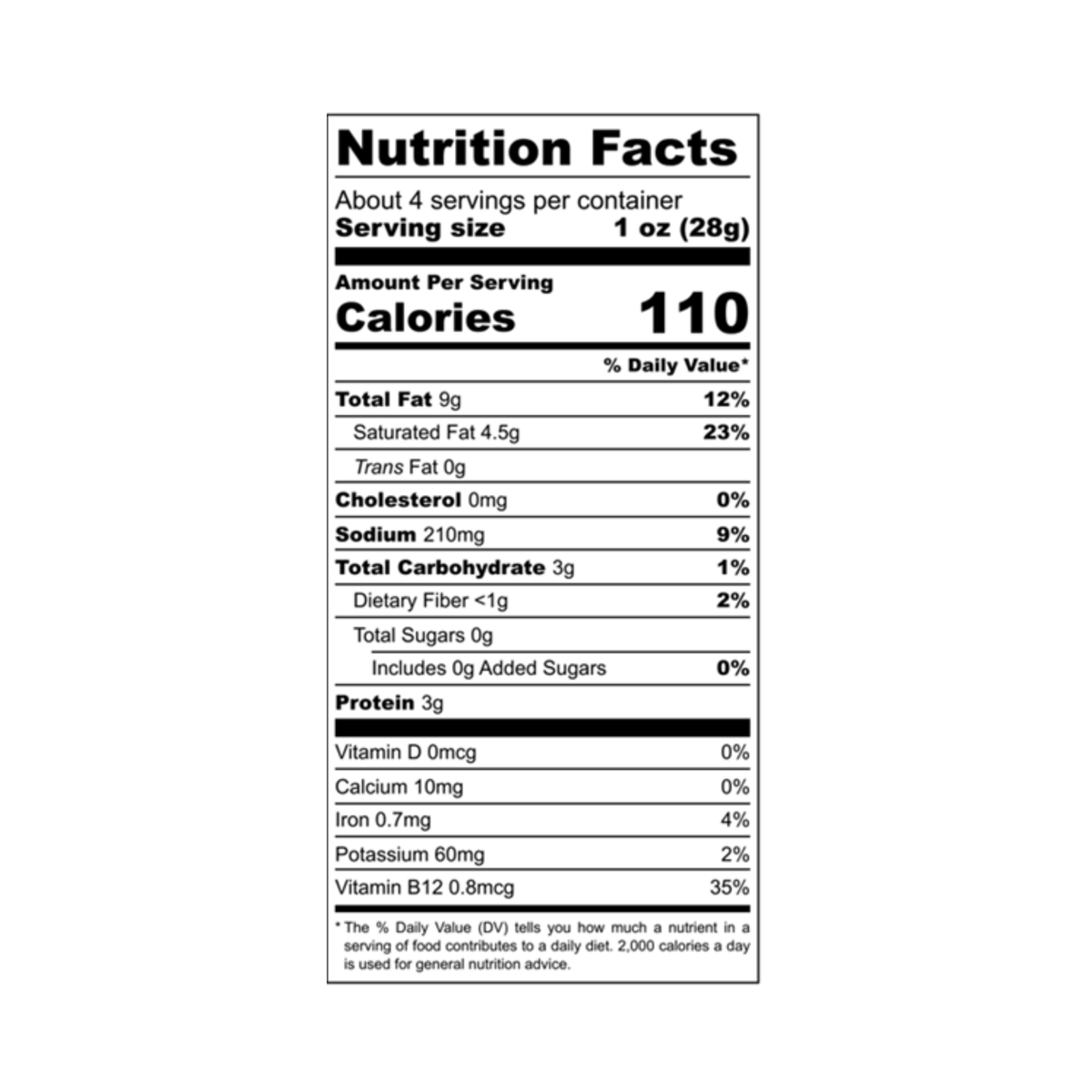 a close-up of a nutrition label