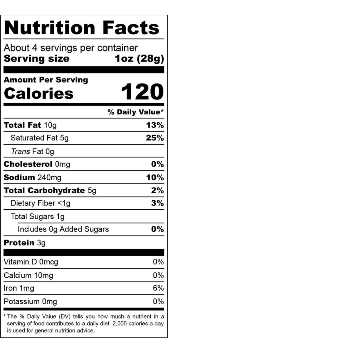 Nuts For Cheese Black Garlic nutrition facts