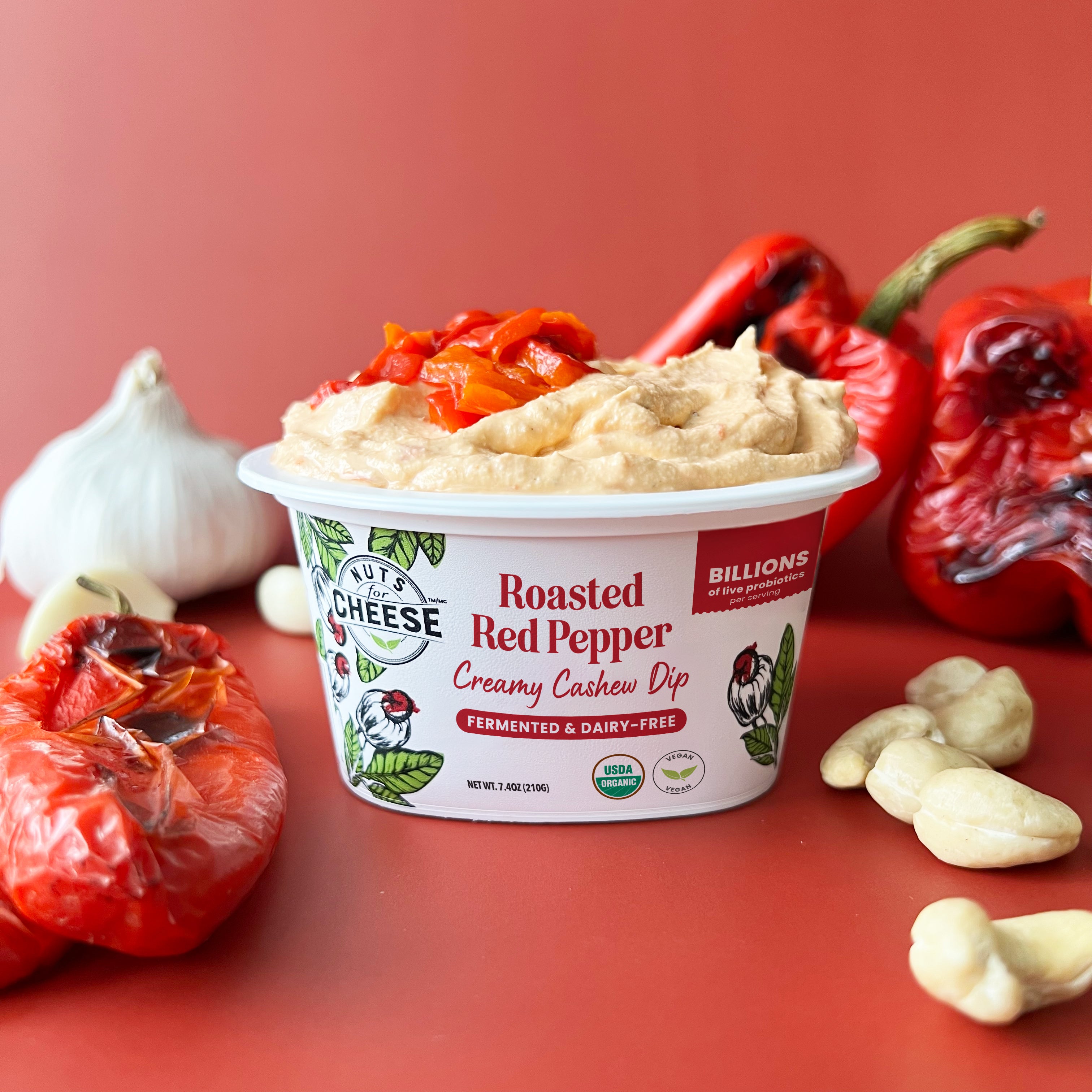 Roasted Red Pepper Creamy Cashew Dip