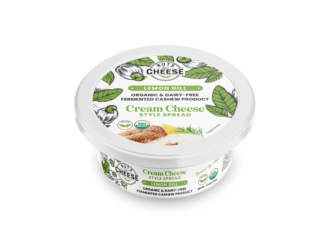 Nuts For Cream Cheese™ Lemon Dill plant-based cream cheese product package