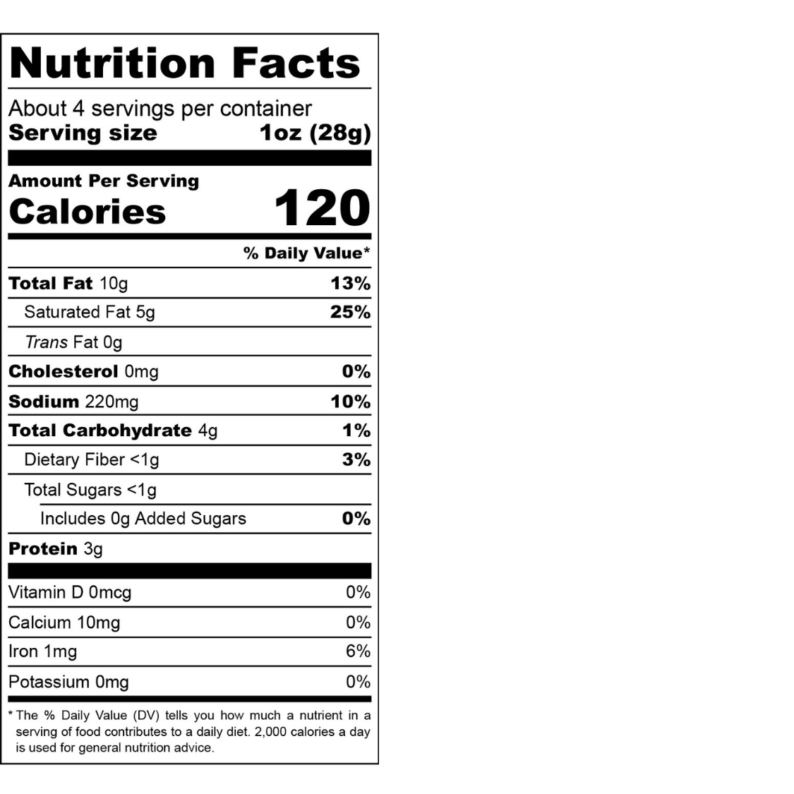 Nuts For Cheese Super Blue nutrition facts